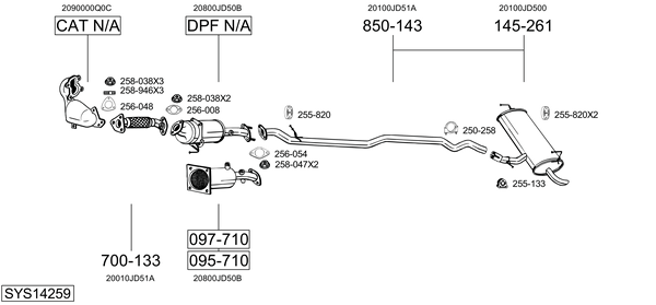 Sistema de gases de escape Nissan QASHQAI I