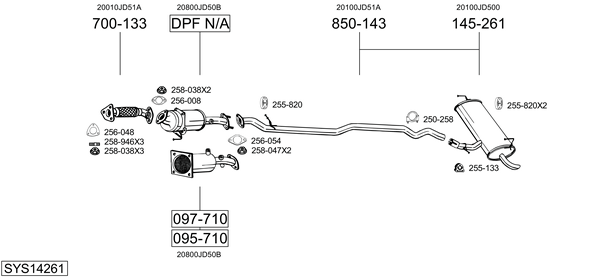 Sistema de gases de escape Nissan QASHQAI I