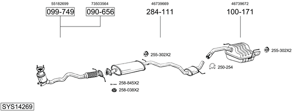 Sistema de gases de escape Alfa Romeo 147