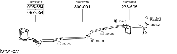 Sistema de gases de escape Vw CADDY III MPV