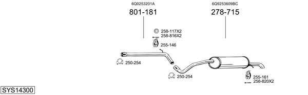 Sistema de gases de escape Skoda FABIA II Combi