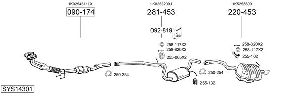 Sistema de gases de escape Skoda OCTAVIA II Combi