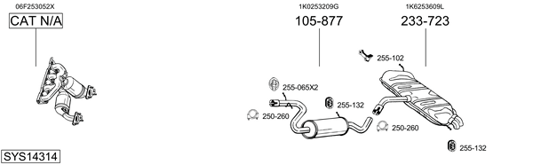 Sistema de gases de escape Vw GOLF V