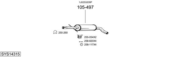 Sistema de gases de escape Vw GOLF IV