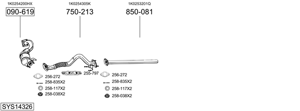 Sistema de gases de escape Vw EOS