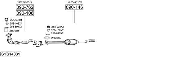 Sistema de gases de escape Vw EOS