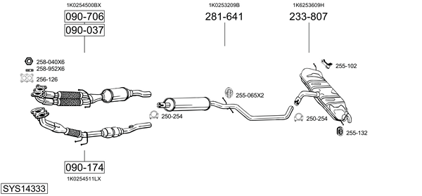 Sistema de gases de escape Vw GOLF VI