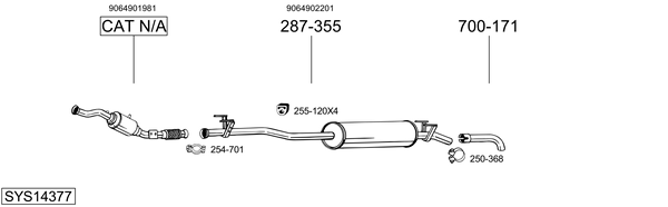 Sistema de gases de escape Mercedes-Benz SPRINTER 4,6-t Van