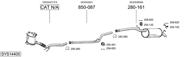 Sistema de gases de escape Vw CADDY III Box Body/MPV