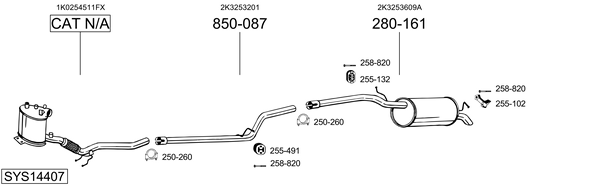 Sistema de gases de escape Vw CADDY III MPV