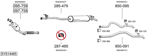 Sistema de gases de escape Mercedes-Benz SPRINTER 3-t Van