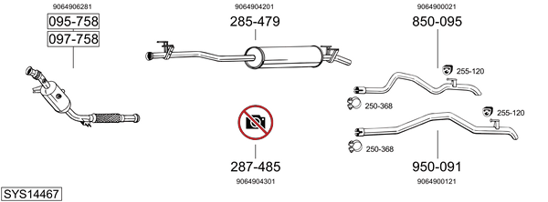 Sistema de gases de escape Mercedes-Benz SPRINTER 3-t Platform/Chassis
