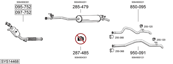 Sistema de gases de escape Mercedes-Benz SPRINTER 3-t Van