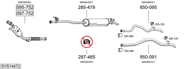 Sistema de gases de escape Mercedes-Benz SPRINTER 3-t Van