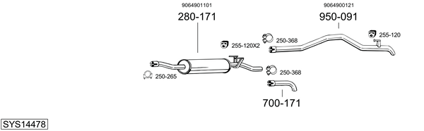 Sistema de gases de escape Mercedes-Benz SPRINTER 3-t Van