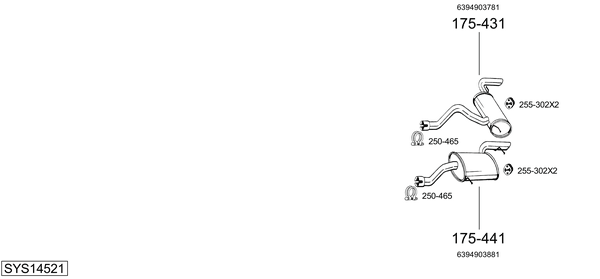Sistema de gases de escape Mercedes-Benz VITO Bus