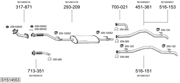 Sistema de gases de escape Mercedes-Benz SPRINTER 3-t Bus