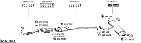 Sistema de gases de escape Kia SPORTAGE II VAN