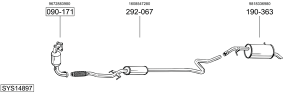 Sistema de gases de escape Peugeot 208 I