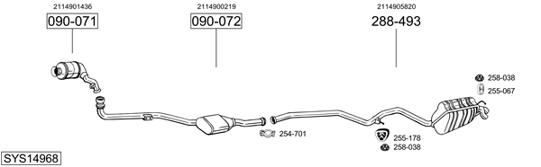 Sistema de gases de escape Mercedes-Benz E-CLASS T-Model