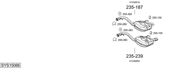Sistema de gases de escape Volvo XC70 II