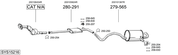 Sistema de gases de escape Renault MEGANE III Hatchback