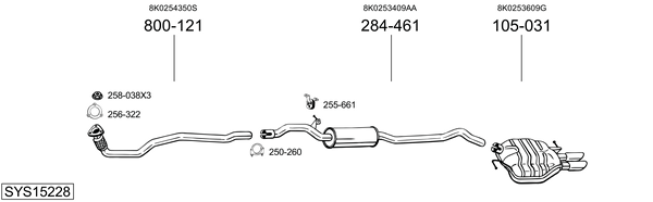 Sistema de gases de escape Audi A4 B8 Avant