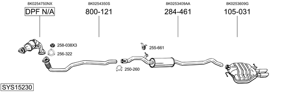 Sistema de gases de escape Audi A4 B8 Avant