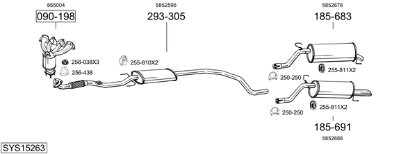Sistema de gases de escape Opel CORSA D