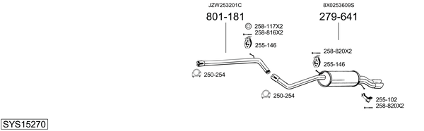 Sistema de gases de escape Audi A1 Sportback