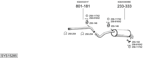 Sistema de gases de escape Vw POLO IV Saloon