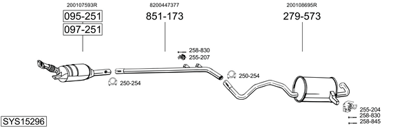 Sistema de gases de escape Renault MEGANE III Hatchback