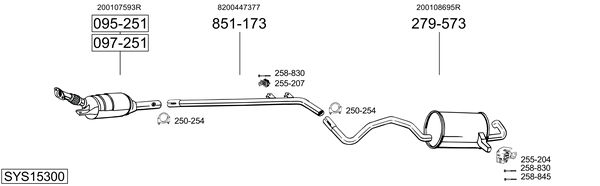 Sistema de gases de escape Renault MEGANE III Grandtour