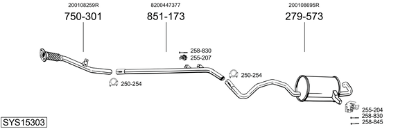 Sistema de gases de escape Renault MEGANE III Hatchback