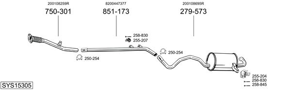 Sistema de gases de escape Renault MEGANE III Coupe