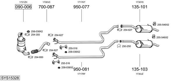 Sistema de gases de escape Citroën BERLINGO Platform/Chassis