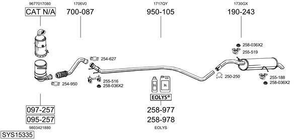 Sistema de gases de escape Citroën DS4