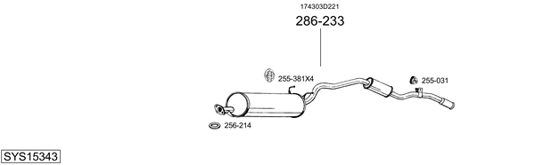 Sistema de gases de escape Toyota HIACE / COMMUTER V Bus