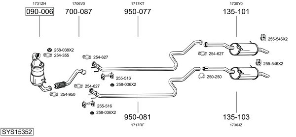 Sistema de gases de escape Peugeot PARTNER Platform/Chassis
