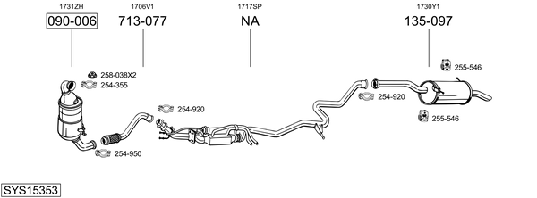 Sistema de gases de escape Peugeot PARTNER Platform/Chassis