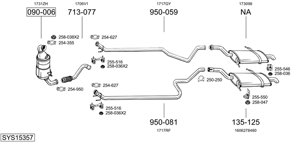 Sistema de gases de escape Citroën C4 GRAND PICASSO I