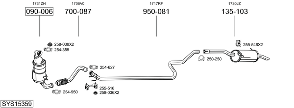 Sistema de gases de escape BOSAL SYS15359
