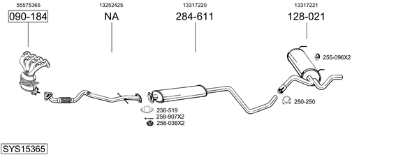 Sistema de gases de escape Chevrolet CRUZE Hatchback