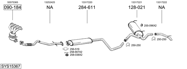 Sistema de gases de escape Chevrolet CRUZE Station Wagon