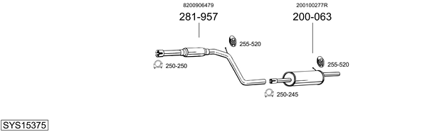 Sistema de gases de escape Dacia SANDERO