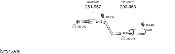 Sistema de gases de escape Dacia SANDERO