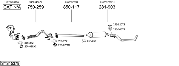 Sistema de gases de escape Audi A3