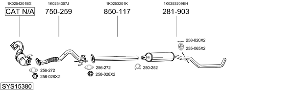 Sistema de gases de escape Audi A3 Convertible