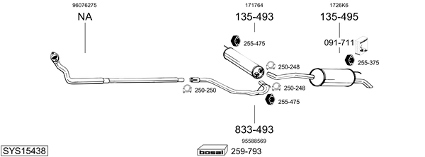 Sistema de gases de escape BOSAL SYS15438