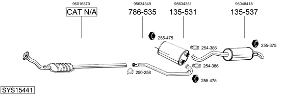 Sistema de gases de escape Citroën BX